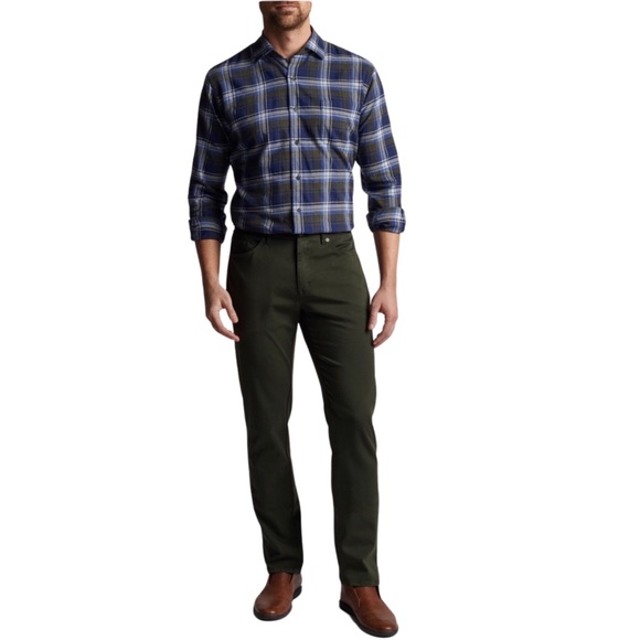 Peter Millar Ultimate Sateen Five-Pocket Pant in Dark Olive - Picture 2 of 14